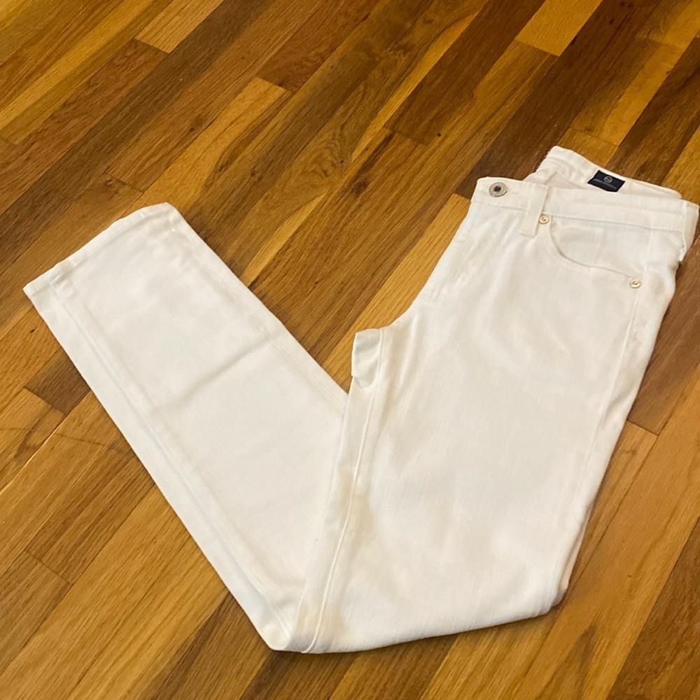 Ag Adriano Goldschmied Women’s White The Prima Mid Rise Skinny Jeans Size 26